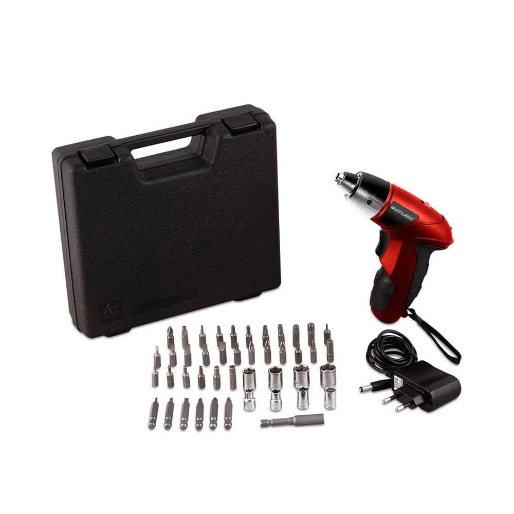 DESTORNILLADOR ELECTRICO + MALETA 4.8V RECARGA BIVOLT HD063 MULTILASER
